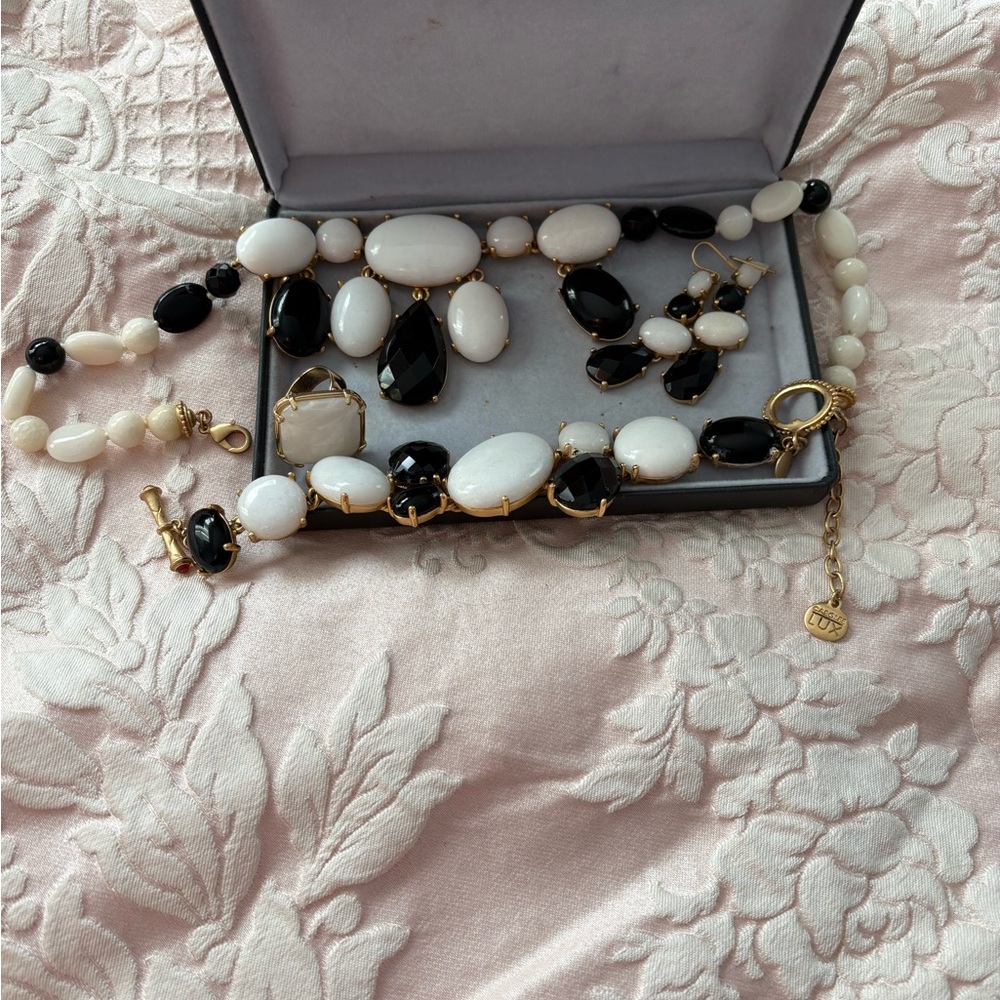 Elegant Black and White Jewelry Set